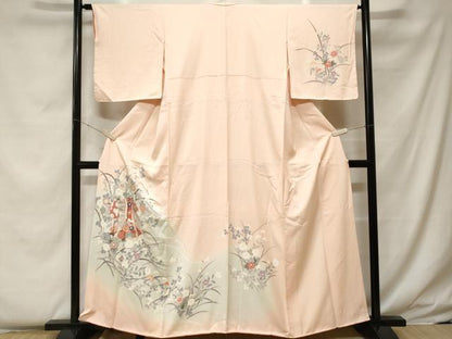 平和屋着物■訪問着　誰が袖枝花文　暈し染め　金彩　正絹　逸品　CABF4268ev