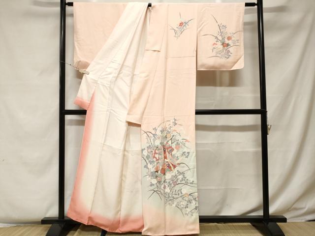 平和屋着物■訪問着　誰が袖枝花文　暈し染め　金彩　正絹　逸品　CABF4268ev