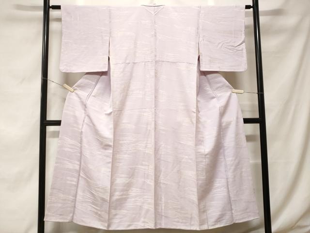 平和屋着物■上質な色無地　流水地紋　白藤色　正絹　逸品　CABF4269ev