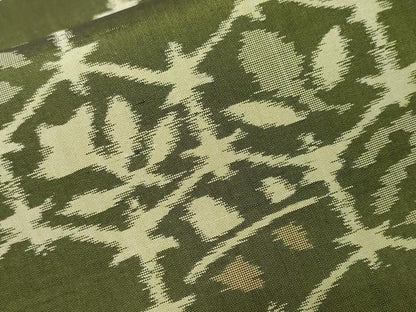 平和屋着物■上質な紬　亀甲繋ぎ花文　正絹　逸品　CABF4270ev