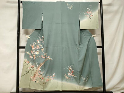平和屋着物■訪問着　流水枝花文　暈し染め　正絹　逸品　CABF4272ev