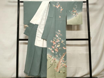 平和屋着物■訪問着　流水枝花文　暈し染め　正絹　逸品　CABF4272ev
