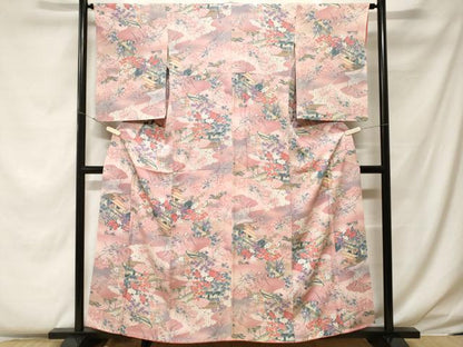 平和屋着物■上質な小紋　風景文　暈し染め　金彩　正絹　逸品　CABF4273ev