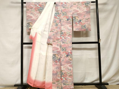 平和屋着物■上質な小紋　風景文　暈し染め　金彩　正絹　逸品　CABF4273ev
