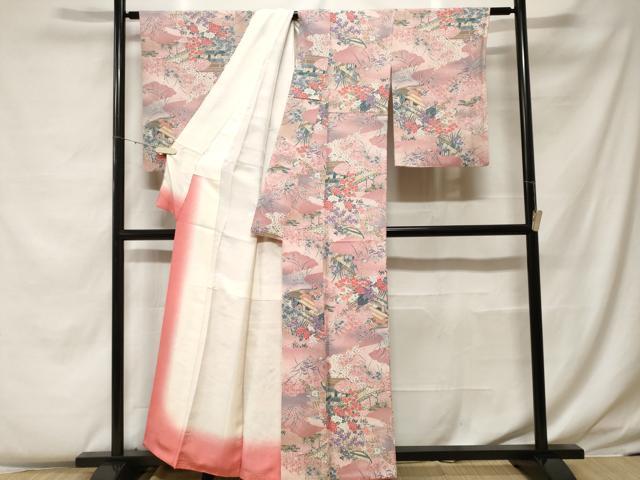 平和屋着物■上質な小紋　風景文　暈し染め　金彩　正絹　逸品　CABF4273ev
