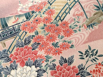 平和屋着物■上質な小紋　風景文　暈し染め　金彩　正絹　逸品　CABF4273ev