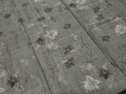 平和屋着物■上質な紬　更紗枝花文　正絹　逸品　CABF4274ev