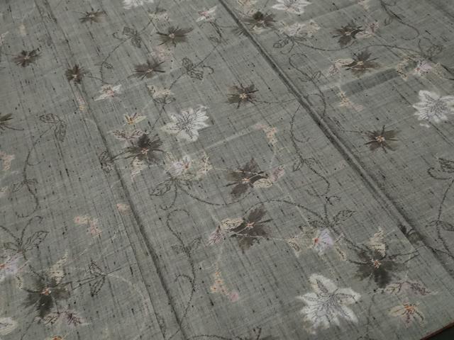 平和屋着物■上質な紬　更紗枝花文　正絹　逸品　CABF4274ev