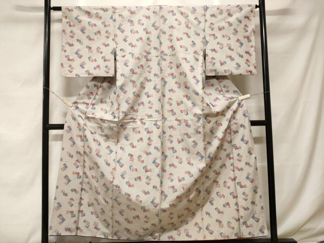 平和屋着物■上質な紬　抽象文　正絹　逸品　CABF4279ev