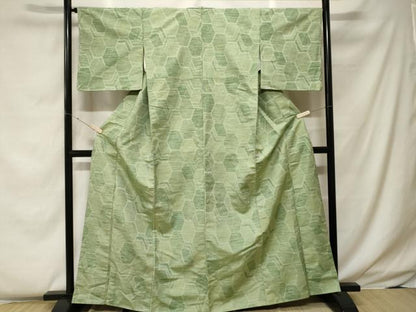 平和屋着物■上質な紬　幾何学文　正絹　逸品　CABF4280ev