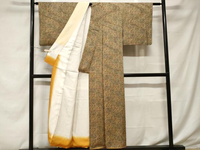 平和屋着物■上質な小紋　幾何学花文　正絹　逸品　CABF4290ev