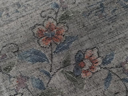 平和屋着物■上質な紬　更紗枝花文　正絹　逸品　未使用　CABF4291ev