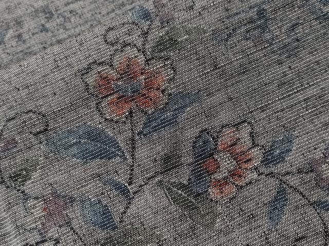 平和屋着物■上質な紬　更紗枝花文　正絹　逸品　未使用　CABF4291ev