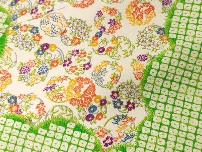 平和屋着物■訪問着　鹿の子草花丸文　正絹　逸品　CABF4292ev
