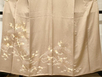 平和屋着物■訪問着 駒刺繍 枝松竹梅 金彩 正絹 逸品 CABF4295ev