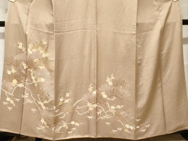 平和屋着物■訪問着 駒刺繍 枝松竹梅 金彩 正絹 逸品 CABF4295ev