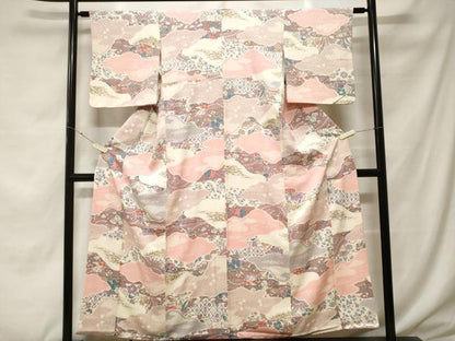 平和屋着物■上質な小紋 辻が花 暈し染め 金彩 正絹 逸品 CABF4304ev