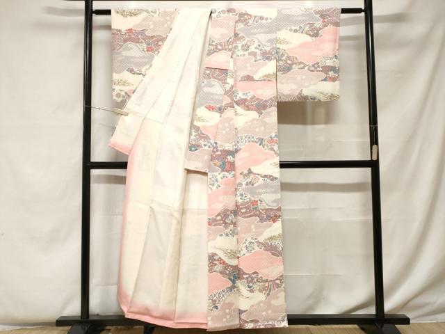 平和屋着物■上質な小紋 辻が花 暈し染め 金彩 正絹 逸品 CABF4304ev