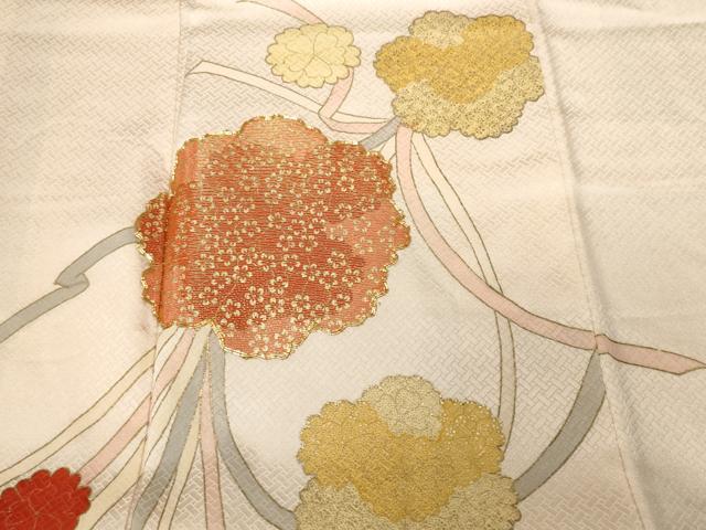 平和屋着物■訪問着 駒刺繍 くす玉 金彩 正絹 逸品 CABF4305ev