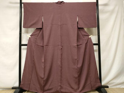 平和屋着物■上質な色無地 焦茶色 正絹 逸品 CABF4307ev