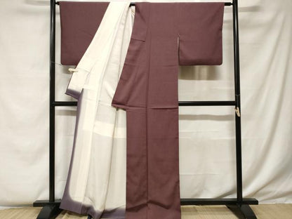 平和屋着物■上質な色無地 焦茶色 正絹 逸品 CABF4307ev