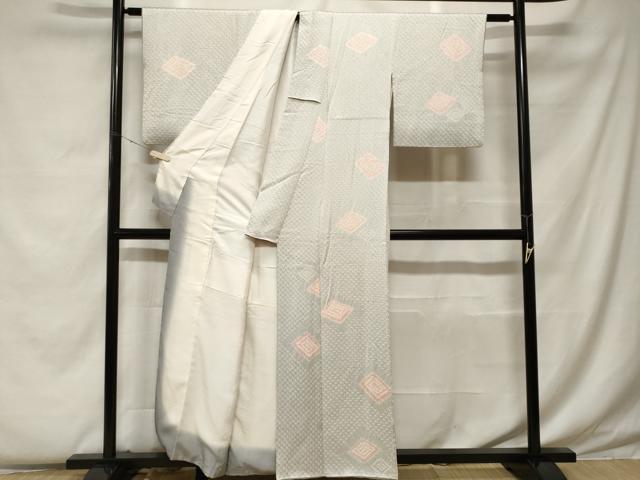 平和屋着物■上質な小紋 総絞り 菱文 正絹 逸品 CABF4315ev