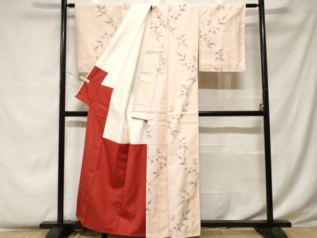平和屋着物■上質な紬 枝花文 正絹 逸品 CABF4316ev