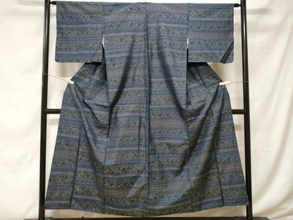 平和屋着物■本場大島紬 横段花文 正絹 逸品 CABF4319ev