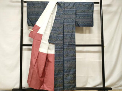 平和屋着物■本場大島紬 横段花文 正絹 逸品 CABF4319ev