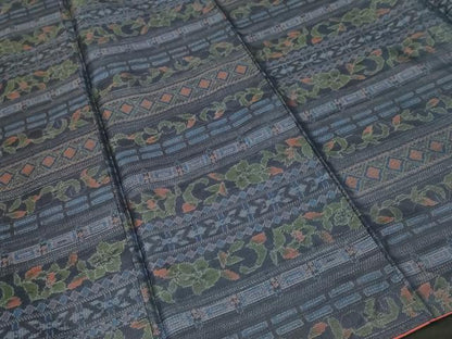 平和屋着物■本場大島紬 横段花文 正絹 逸品 CABF4319ev