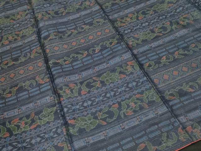 平和屋着物■本場大島紬 横段花文 正絹 逸品 CABF4319ev