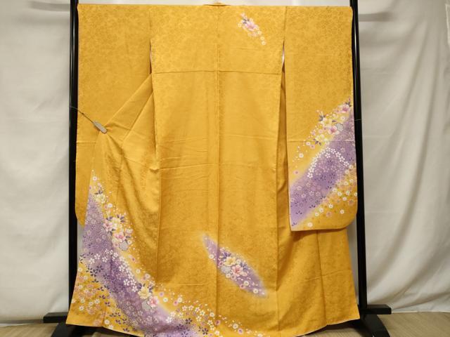 平和屋着物■豪華振袖　雪輪舞花文　暈し染め　金彩　正絹　逸品　CABF4321ev