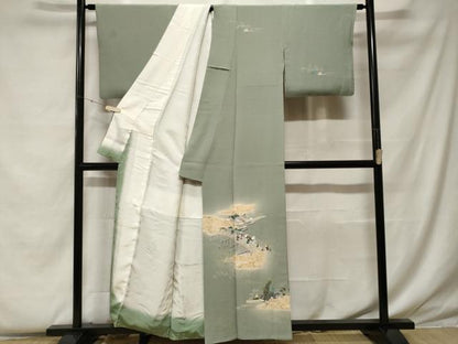 平和屋着物■訪問着 人物御所解文 暈し染め 金彩 正絹 逸品 CABF4323ev
