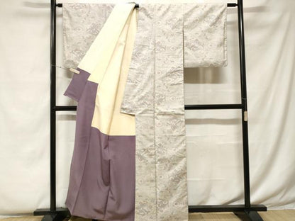 平和屋着物■本場大島紬 白大島 7マルキ 流水舞花文 正絹 逸品 CABF4326ev