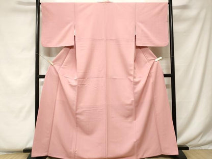平和屋着物■上質な色無地 撫子色 正絹 逸品 CABF4329ev