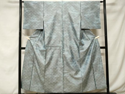 平和屋着物■上質な紬 麻の葉文様 正絹 逸品 CABF4334ev