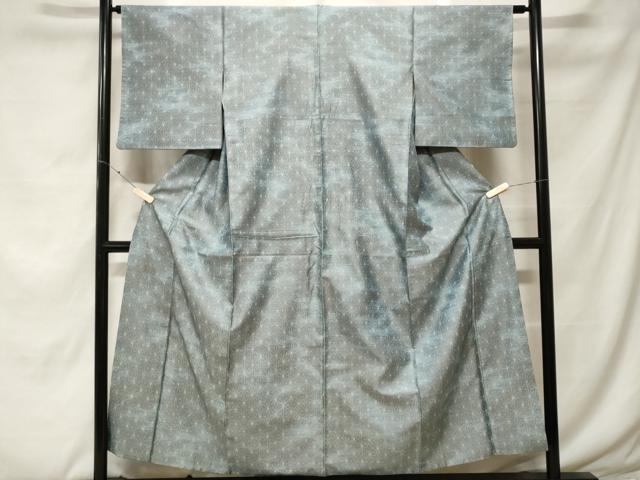 平和屋着物■上質な紬 麻の葉文様 正絹 逸品 CABF4334ev