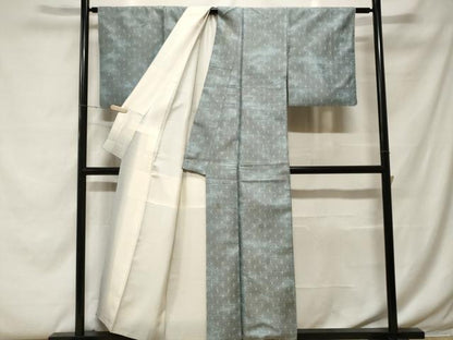 平和屋着物■上質な紬 麻の葉文様 正絹 逸品 CABF4334ev