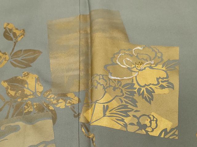 平和屋着物■豪華色留袖 駒刺繍 色紙重ね枝花文 金彩 正絹 逸品 CABF4335ev