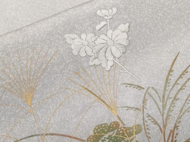 平和屋着物■中国三大刺繍 スワトウ刺繍 訪問着 雪輪重ね枝花文 暈し染め 金彩 やまと誂製 正絹 逸品 CABF4336ev