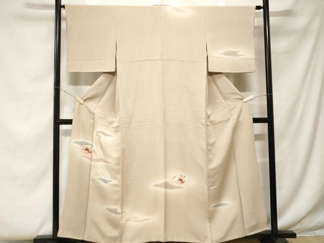 平和屋着物■訪問着 刺繍 吉祥草花文 暈し染め 金彩 正絹 逸品 CABF4337ev