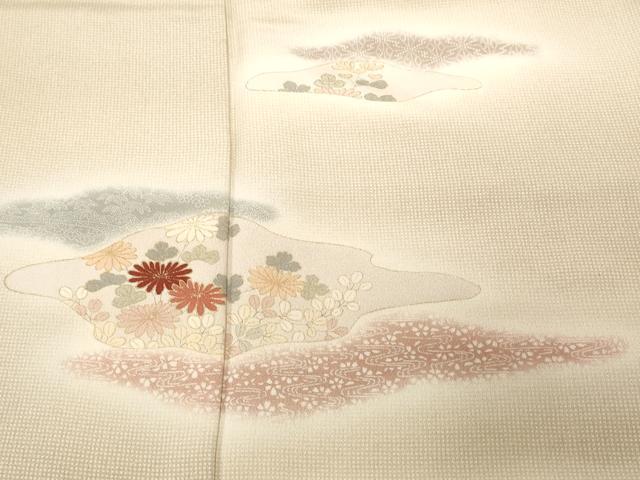 平和屋着物□訪問着 刺繍 吉祥草花文 暈し染め 金彩 正絹 逸品