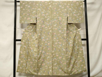 平和屋着物■上質な小紋 陶器枝花文 正絹 逸品 CABF4338ev