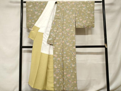 平和屋着物■上質な小紋 陶器枝花文 正絹 逸品 CABF4338ev