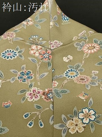 平和屋着物■上質な小紋 陶器枝花文 正絹 逸品 CABF4338ev