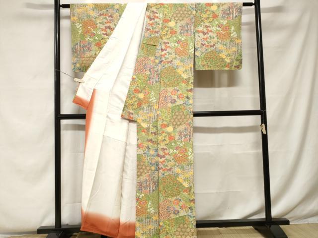 平和屋着物■上質な小紋　切嵌吉祥草花文　正絹　逸品　CABF4340ev 平和屋着物□上質な小紋 切嵌吉祥草花文 正絹 逸品 CABF4340ev - メルカリ