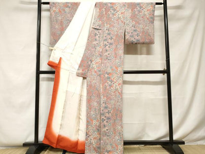 平和屋着物■上質な小紋　辻が花　鬼しぼ縮緬　正絹　逸品　CABF4344ev