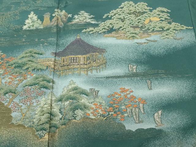 平和屋着物■豪華色留袖　寿光織　風景文　暈し染め　金糸　正絹　逸品　CABF4349ev