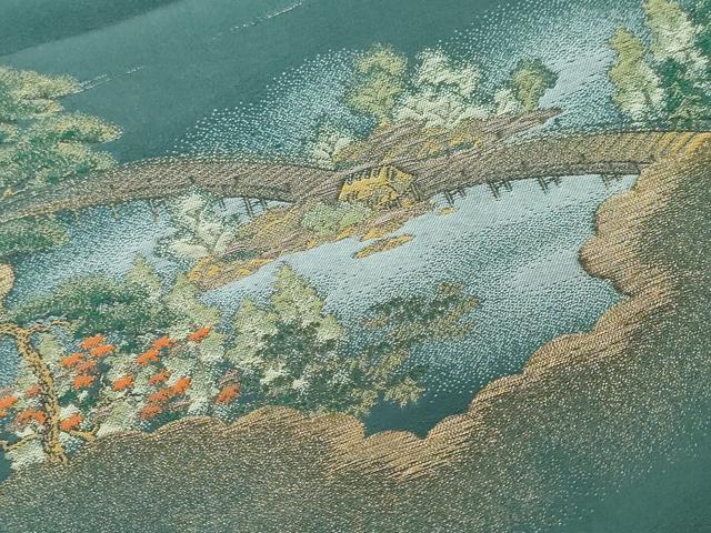 平和屋着物■豪華色留袖　寿光織　風景文　暈し染め　金糸　正絹　逸品　CABF4349ev