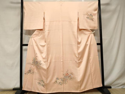 平和屋着物■豪華色留袖 寿光織 源氏車草花文 金糸 正絹 逸品 CABF4351ev